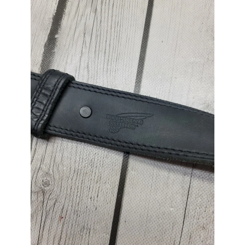 Red Wing Basic Work Belt Mens 46 Black Frontenac Leather Buckle USA Made 96523